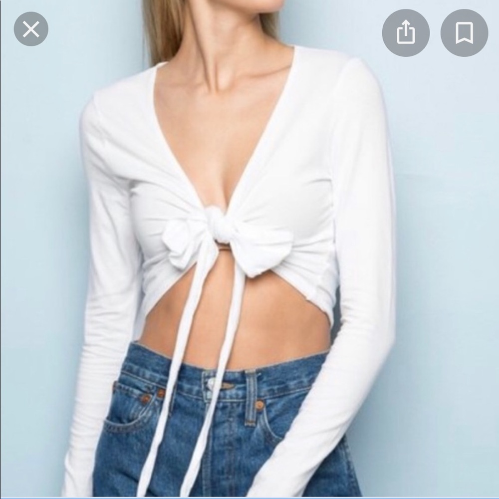 Brandy Melville White Coco Wrap Top RARE